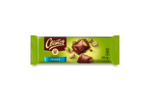 Шоколад молочный с начинкой из лесных орехов, начинкой с фисташковым вкусом и фисташками Exclusive Світоч м/у 225г