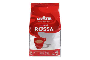 Кофе натуральный жареный в зернах Qualita Rossa Lavazza м/у 1кг