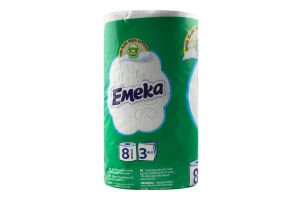 Папір туалетний з екстрактом алое вера 3-х шаровий Гірська свіжість Emeka 8шт