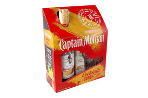 Набор Напиток алкогольный 0.7л 35% на основе карибского рома Spiced Gold + бокал Captain Morgan 1шт