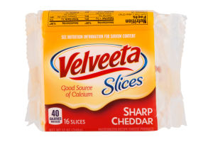 Velveeta Cheese Slices Sharp Cheddar - 16 CT