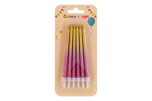 Свечи в торт Градиент Металлик Festa (Guangzhou) Co. Ltd 12шт