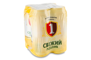 Пиво 4х500мл 4.2% светлое фильтрованное пастеризованное Свежий разлив Перша приватна броварня м/у