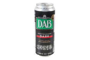 Пиво 0.5л 4.8% темное фильтрованное пастеризованное Dark DAB ж/б