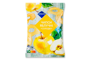 Чіпси яблучні солодкі 40г ТМ «Премія»
