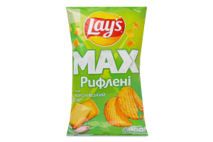 Чипсы картофельные Королевский сыр Рифленые Max Lay's м/у 95г