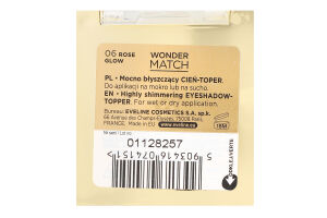 Тіні-топер д/повік Wonder Match з блиском 06 rose glow 3г Eveline
