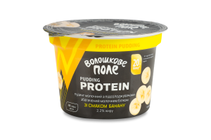 Пудинг 2.2% молочний з підсолоджувачами збагачений молочним білком зі смаком банану Protein Волошкове поле ст 200г