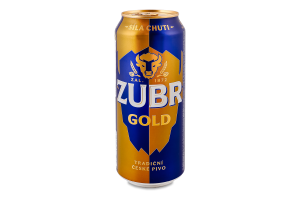 Пиво 0.5л 4.6% светлое фильтрованное пастеризованное Gold Zubr ж/б