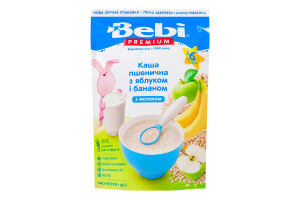 Каша молочна суха для дітей від 6міс швидкорозчинна Пшенична з яблуком та бананом Bebi Premium д/п 200г