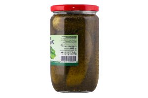 Огурцы маринованные пастеризованные Хуторок 1с с/б 680г