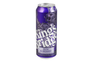 Напиток слабоалкогольный 500мл 7% сильногазированный Gin&Berry King's Bridge ж/б