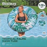 Круг надувной d119см №36237 Тропические пальмы Bestway 1шт