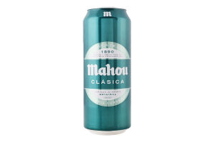 Пиво 500мл 4.8% світле фільтроване пастеризоване Clasica Mahou з/б