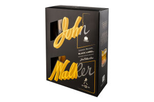 Набор Виски 0.7л 40% Black label + 2 стакана Johnnie Walker к/у 3шт