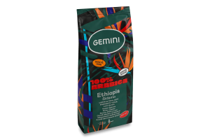 Кофе натуральный жареный в зернах Sidamo Ethiopia Gemini в/с м/у 250г
