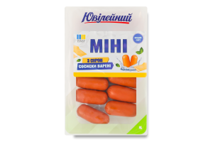 Сосиски варені Міні з сиром Ювілейний в/с лоток 0.25кг