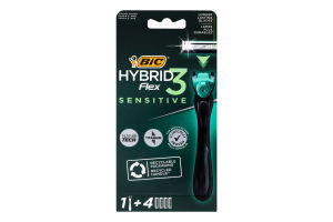 Бритвенная система 3-лезвийная Hybrid 3 Flex Sensitive Bic 1шт