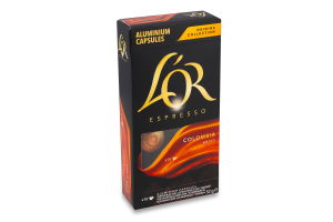 Кофе натуральный жареный молотый в капсулах Colombia Andes Espresso L'OR к/у 52г