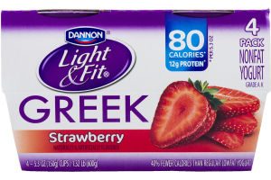 Dannon Light & Fit Greek Nonfat Yogurt Strawberry - 4 CT