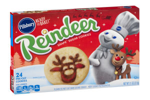 Pillsbury Ready To Bake! Reindeer Shape Sugar Cookies - 24 CT