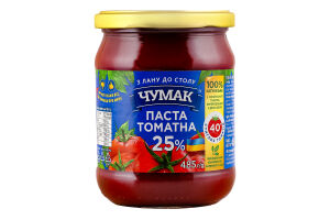 Паста томатная 25% пастеризованная Чумак с/б 485г