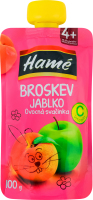 Пюре для дітей від 4міс на фруктовій основі гомогенізоване стерилізоване Персик та яблуко Hamanek д/п 100г