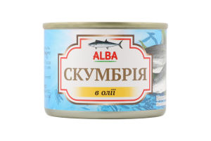 Скумбрія в олії 200г ж/б з ключем Alba Food