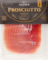 Продукт з свинини Прошутто с/в в/г нарізка 100г в/у Salsus