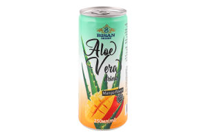 Напій безалкогольний негазований з ароматом манго Aloe vera Bisan Drinks з/б 250мл