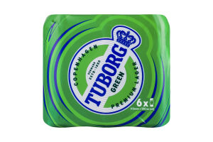 Пиво 6х500мл 4.6% світле пастеризоване Original Green Tuborg м/у