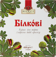Коржі для торта повітряні випечені з ядрами бобів арахісу Білкові Merci Cake к/у 450г