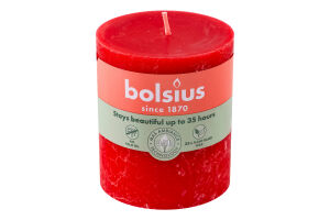 Свічка червона 8х6.8см №103668780341 Bolsius 1шт