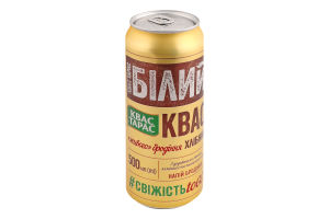 Напій бродіння хлібний пастеризований газований Білий Квас Тарас з/б 500мл