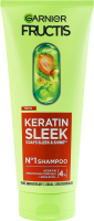 Шампунь для пушистых и сухих волос для разглаживания и придания блеска Keratin sleek Garnier Fructis 200мл
