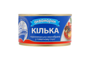Килька черноморская неразделанная в томатном соусе Аквамарин ж/б 230г