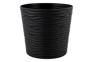 Горщик д/квітів Фьюжн 1,6л граніт з вставкою низький d16*14,5см арт115087 Алеана