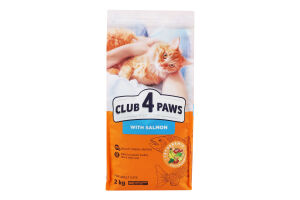 Корм сухий повнораціонний для дорослих котів З лососем Premium Club 4 Paws м/у 2кг