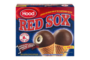 Hood Red Sox Chocolate Dipped Sundae Cones Fudge Center - 6 CT
