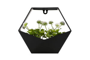 Вазон декоративний з квітами шестикутний настінний 22*15*10,5см в асортименті BMG