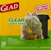 Glad Clear Drawstring Large Trash 30 GAL. - 28 CT