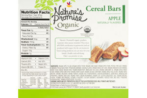 Nature's Promise Organic Cereal Bars Apple - 6 CT