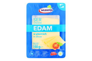 Сир Mlekpol Едам нарізка 45% кор/мол
