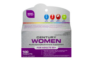 Smart Sense Century Women Adults 50+ Multivitamin/Multimineral Supplement Tablets - 100 CT
