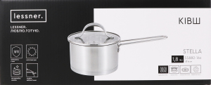 Ківш Stella 1,8л нержавіюча сталь з кришкою Lessner