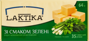 Продукт сырный 35% молокосодержащий плавленый Со вкусом зелени Laktika м/у 64г