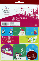 Smart Living Holiday Gift Tags Peel 'N Stick - 104 CT