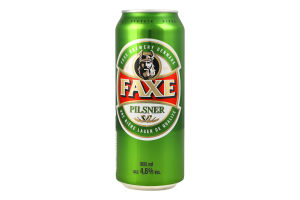 Пиво Faxe Pilsner світле фільтроване з/б