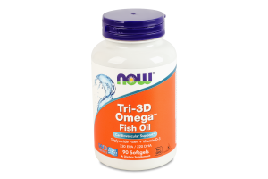 Добавка диетическая мягкие капсулы Tri-3D Оmega fish oil Now 90шт