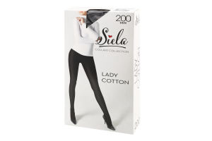 Колготи жіночі Леді Коттон неро 200ден р.5XL Сіела